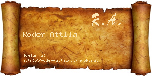 Roder Attila névjegykártya