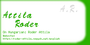 attila roder business card